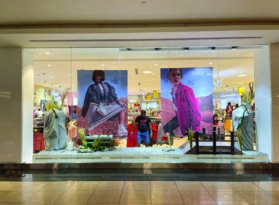 Mall storefront retail window display